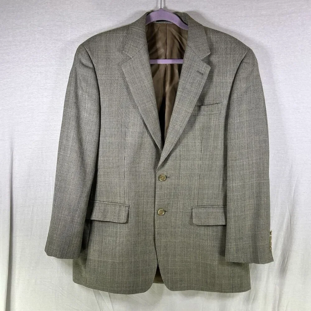 Lauren Ralph Lauren Tan Brown Men’s Silk Wool Stripe Sportcoat Blazer Jacket 38R